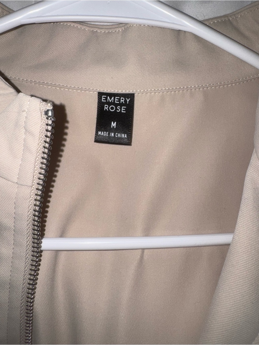 Light Cream Utility Jacket with Drawcord Hem - Picture 3 of 3